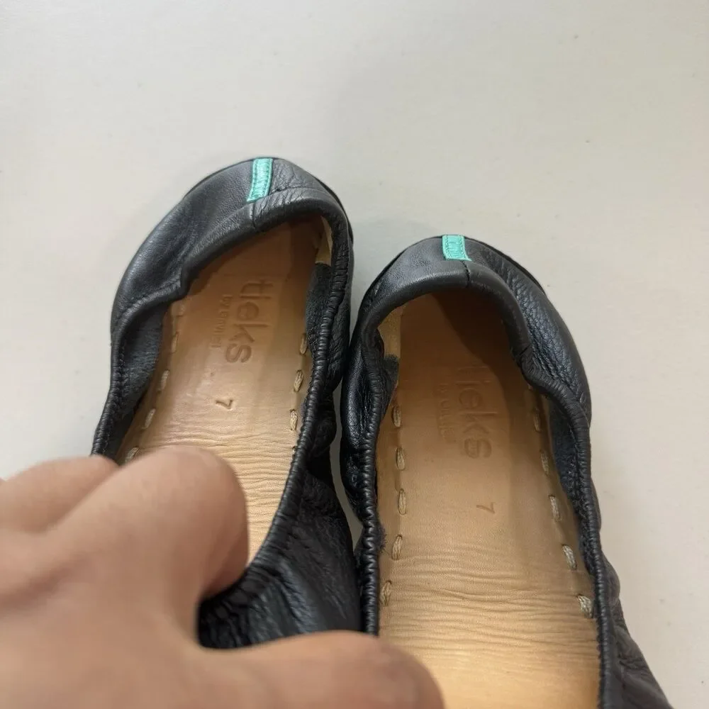 Tieks By Gravieli Matte Black Leather Comfort Shoes Sz 7 Classic Quite Luxury